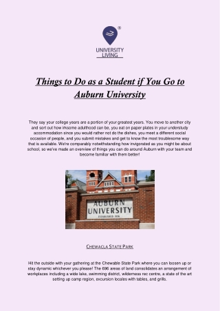Things to Do as a Student if You Go to Auburn University