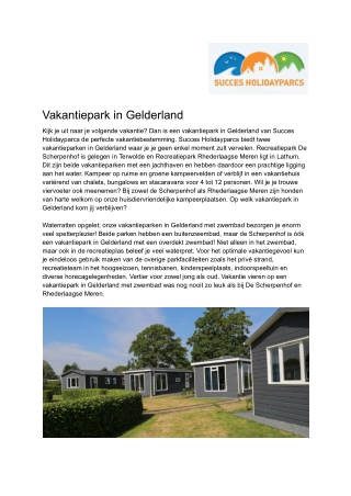 Succes Holidayparcs - Vakantiepark Gelderland
