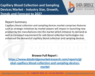 Capillary Blood Collection and Sampling Devices Market