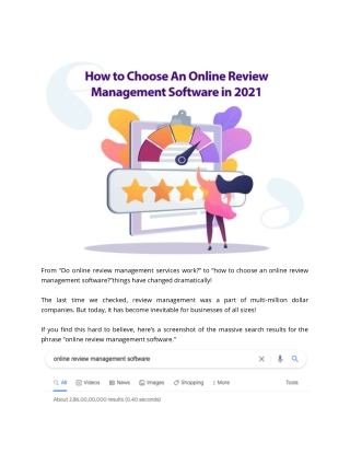 How to Choose an Online Review Management Software in 2021