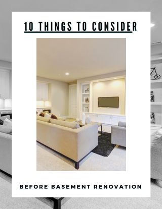 10 Things To Consider Before Basement Renovation