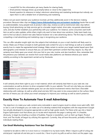7 Means E-mail Advertising Can Assist Affect Your Search Engine Optimization Pos