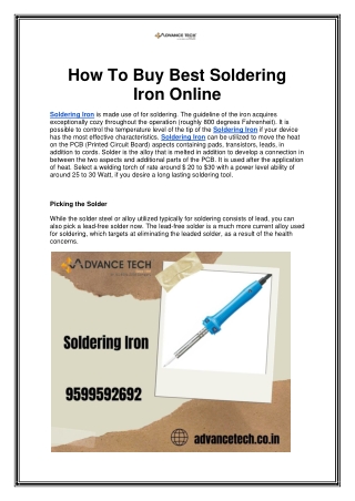 How To Buy Best Soldering Iron Online