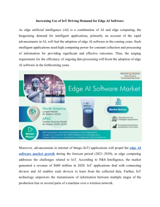 Edge AI Software Market Drivers, Restraints, Opportunities, and Trends in Coming