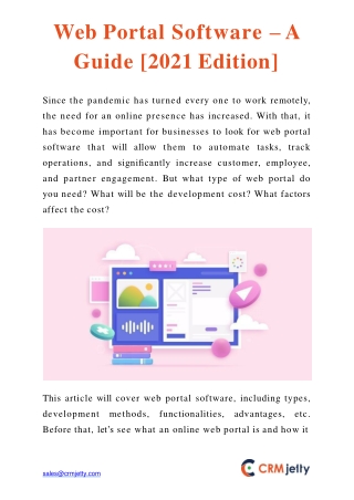 Web Portal Software – A Guide [2021 Edition]