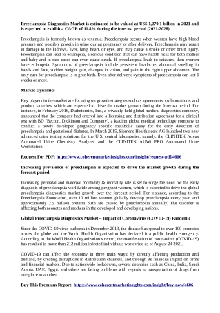 Preeclampsia Diagnostics Market is estimated to be valued at US$ 1,270.1 billion