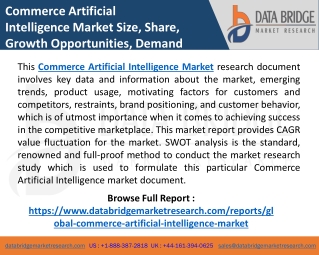 Commerce Artificial Intelligence Market Industry Analysis with COVID-19 Impact