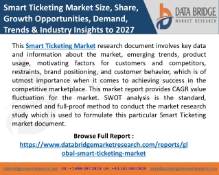Smart Ticketing Market Industry Analysis with COVID-19 Impact, Strategies, Size