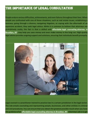 The Importance Of Legal Consultation