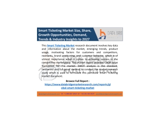 Smart Ticketing Market Global Industry Analysis by Size, Demand, Future Trends
