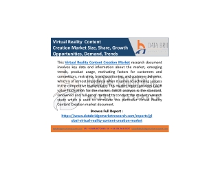 Virtual Reality Content Creation Market Industry Analysis with COVID-19 Impact