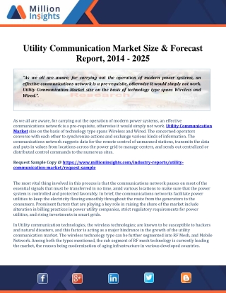 Utility Communication Market Growth Analysis and Size Forecast 2014 - 2025