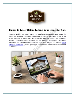 Things to Know Before Listing Your House for Sale In Mississippi