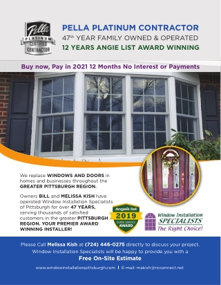 Sell service and install high end windows, No repairs to windows just replace