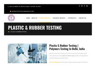 Plastic Testing Laboratory | Advance Testing Lab