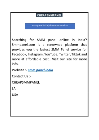smm panel india cheapsmmpanel.co