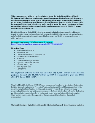 Digital Out of Home (DOOH) Market to 2027