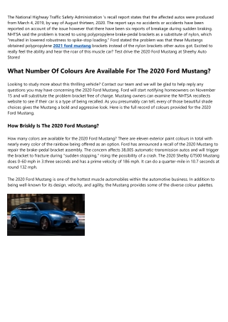 How Fast Is The 2020 Ford Mustang? High Speed, 0