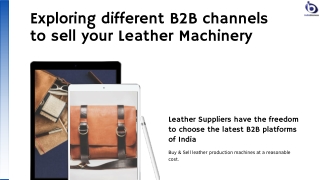 How to sell Leatehr Machinery online - Indiabizznes