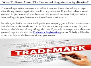 What To Know About The Trademark Registration Application?