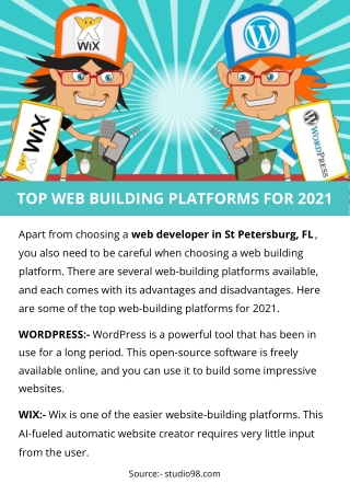 TOP WEB BUILDING PLATFORMS FOR 2021