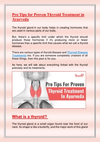 Pro Tips for Proven Thyroid Treatment in Ayurveda
