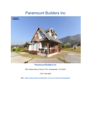 Paramount Builders Inc