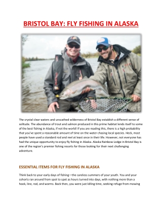 BRISTOL BAY FLY FISHING IN ALASKA