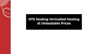 HTS Hosting Unrivalled Hosting at Unbeatable Prices