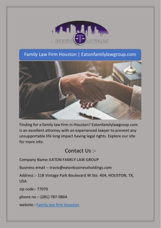 Family Law Firm Houston | Eatonfamilylawgroup.com