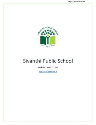 Sivanthi Public School - Best CBSE School in Kundrathur