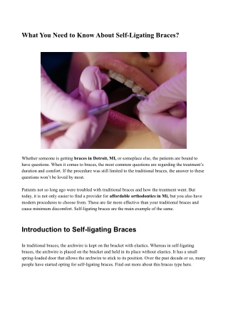 What You Need to Know About Self-Ligating Braces?