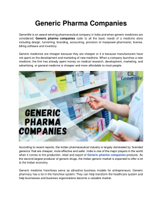 Generic Pharma Companies