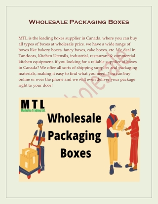 Wholesale Packaging Boxes