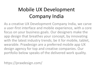 Mobile UX Development Company India