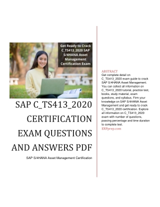 SAP C_TS413_2020 Certification Exam Questions and Answers PDF