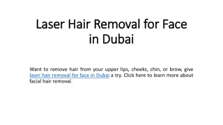 Laser Hair Removal for Face in Dubai