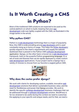 Is It Worth Creating a CMS in Python