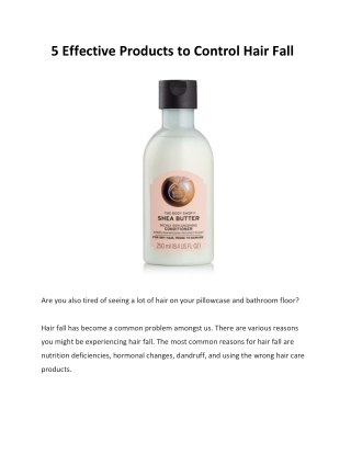 5 Effective Products to Control Hair Fall