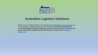 Best Logistics Services Companies In Australia