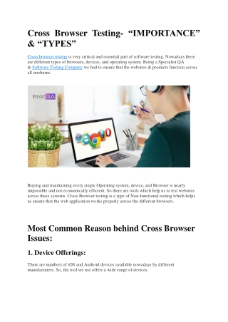 Cross Browser Testing-Importance and Types