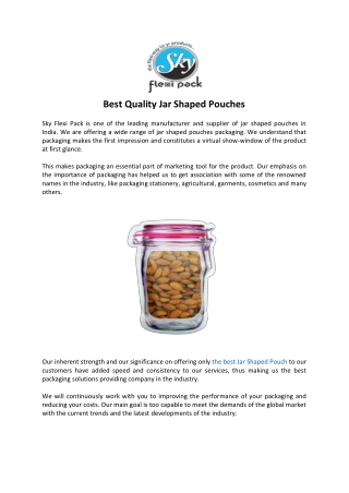 Jar Shaped Pouches