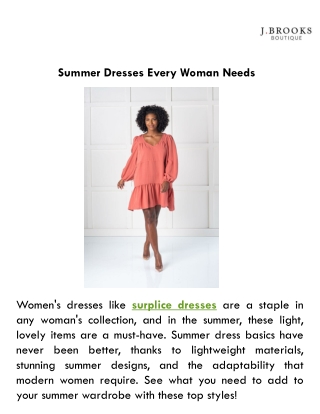 Summer Dresses Every Woman Needs