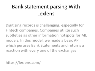 Bank statement parsing With Lexlens