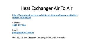 Heat Exchanger Air To Air