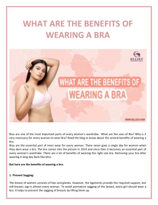 WHAT ARE THE BENEFITS OF WEARING A BRA