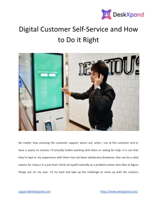 Digital Customer Self-Service and How to Do it Right
