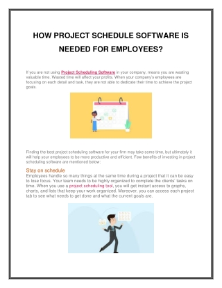 HOW PROJECT SCHEDULE SOFTWARE IS NEEDED FOR EMPLOYEES