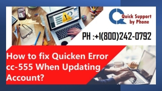 Help(1-800-242-0792) How to fix Quicken Error cc-555 When Updating Account