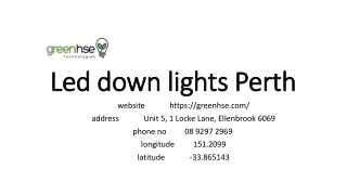Led down lights Perth